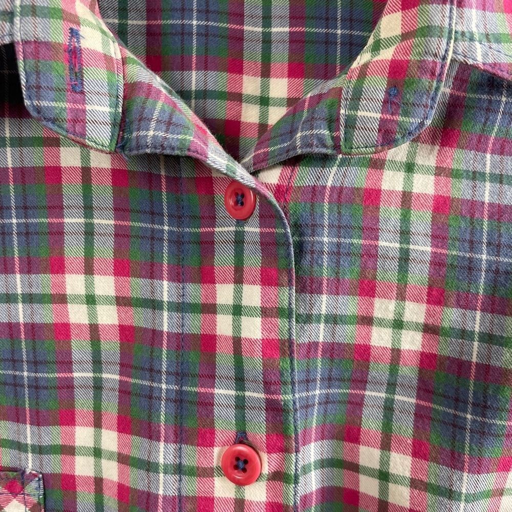 Boden Plaid Button Up Long Sleeve Shirt - Women’s 10 Blue, pink, green, & white - Picture 5 of 10